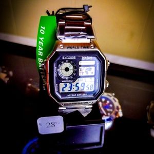 Casio Digital World Time Retro Style Watch!